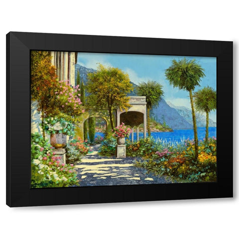 Passeggiata al Lago Black Modern Wood Framed Art Print by Borelli, Guido