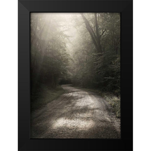 Back Country Road Black Modern Wood Framed Art Print by Bell, Nicholas