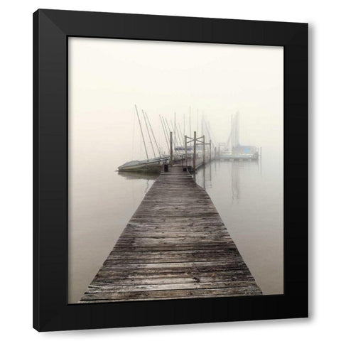 Harbor Fog Black Modern Wood Framed Art Print with Double Matting by Bell, Nicholas