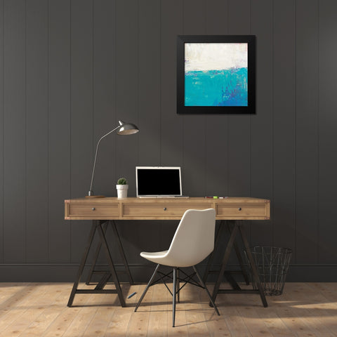 Aqua White Black Modern Wood Framed Art Print by Bishop, Don