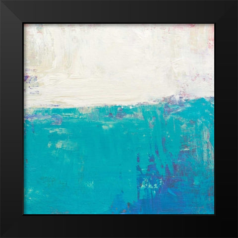 Aqua White Black Modern Wood Framed Art Print by Bishop, Don
