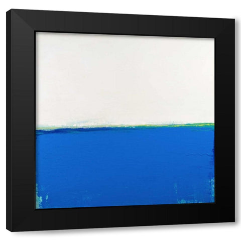 Open Blue Black Modern Wood Framed Art Print by Bishop, Don