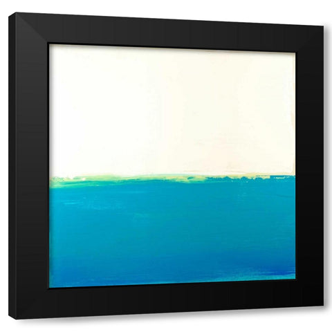 Turquoise Sea Black Modern Wood Framed Art Print with Double Matting by Bishop, Don