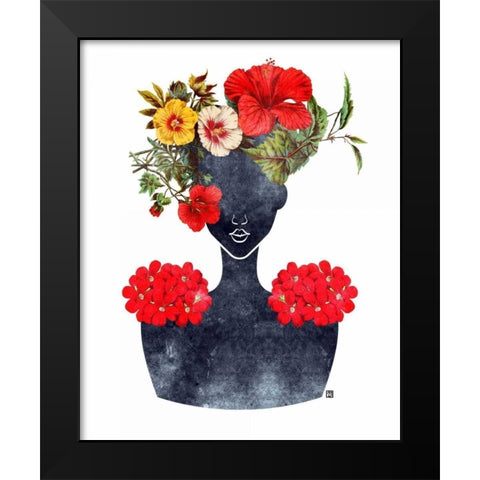 Flower Crown Silhouette I Black Modern Wood Framed Art Print by Brown, Tabitha