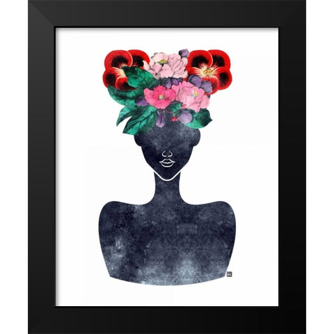 Flower Crown Silhouette II Black Modern Wood Framed Art Print by Brown, Tabitha