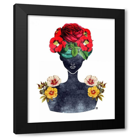 Flower Crown Silhouette III Black Modern Wood Framed Art Print with Double Matting by Brown, Tabitha