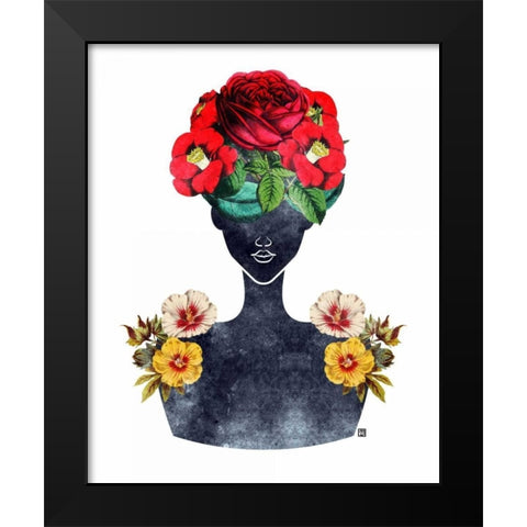 Flower Crown Silhouette III Black Modern Wood Framed Art Print by Brown, Tabitha