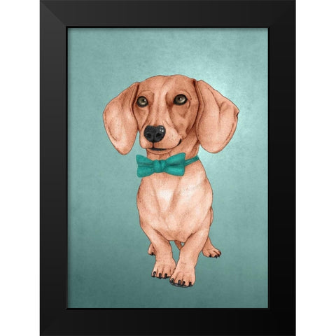 The Wiener Dog Black Modern Wood Framed Art Print by Barruf