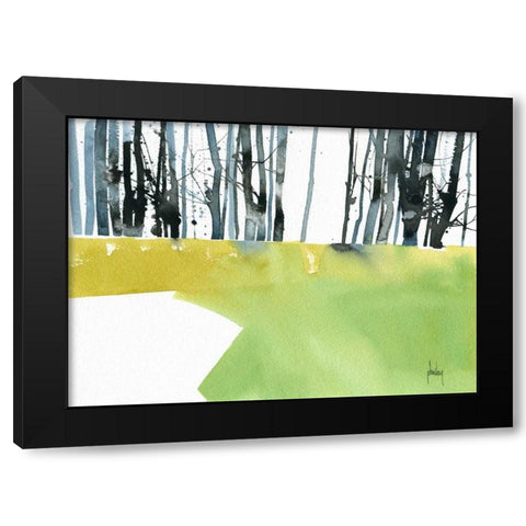 Barcode Wood Black Modern Wood Framed Art Print with Double Matting by Bailey, Paul
