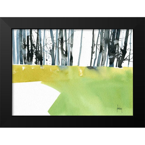 Barcode Wood Black Modern Wood Framed Art Print by Bailey, Paul
