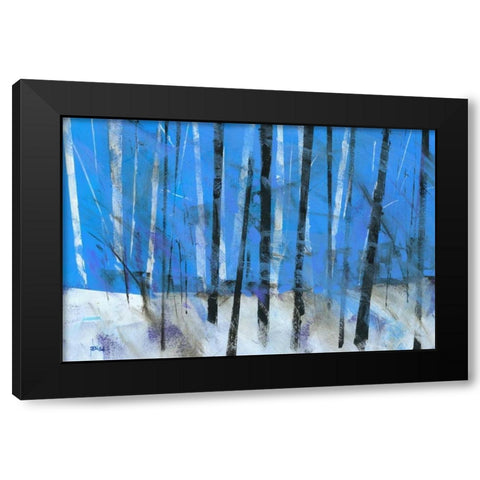 Birch and Black Ash Saplings Black Modern Wood Framed Art Print by Bailey, Paul