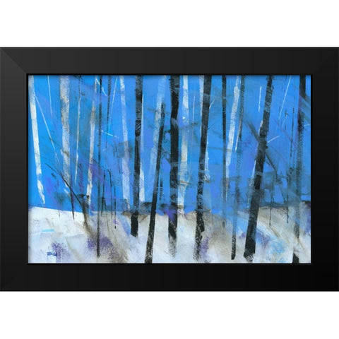Birch and Black Ash Saplings Black Modern Wood Framed Art Print by Bailey, Paul