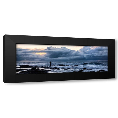 Surf Fishing Black Modern Wood Framed Art Print by Burt, Daniel