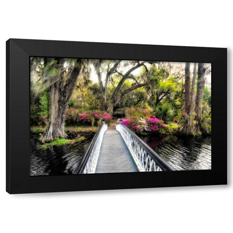The Garden Bridge Black Modern Wood Framed Art Print with Double Matting by Burt, Daniel