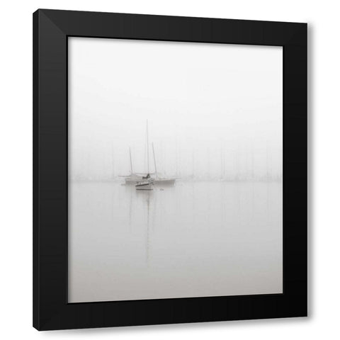 Sailboats Black Modern Wood Framed Art Print with Double Matting by Bell, Nicholas