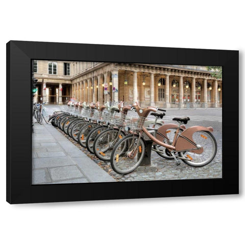 Paris Cycles 1 Black Modern Wood Framed Art Print by Blaustein, Alan