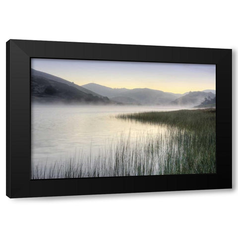 Crescent Beach Calm 1 Black Modern Wood Framed Art Print with Double Matting by Blaustein, Alan