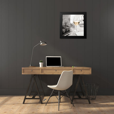 Vin Blanc Black Modern Wood Framed Art Print by Blaustein, Alan