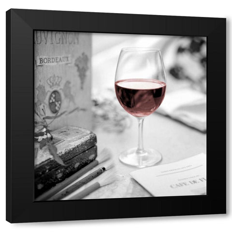 Vin Rouge Black Modern Wood Framed Art Print by Blaustein, Alan
