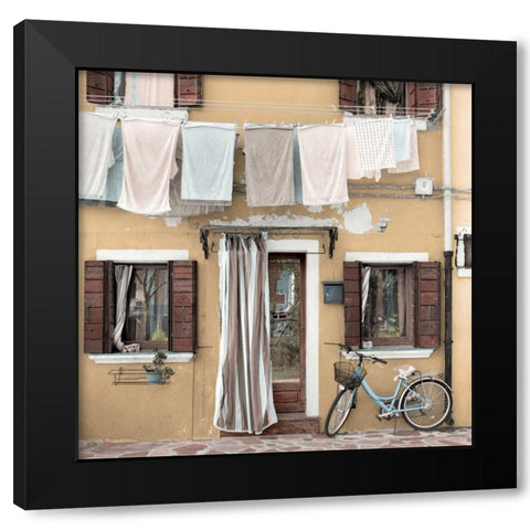 Venetian Bicicletta-1 Black Modern Wood Framed Art Print with Double Matting by Blaustein, Alan