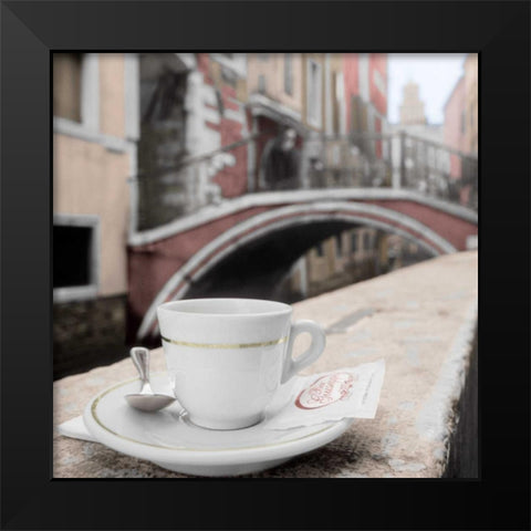 Canal Espresso Bar Guiseppi Black Modern Wood Framed Art Print by Blaustein, Alan