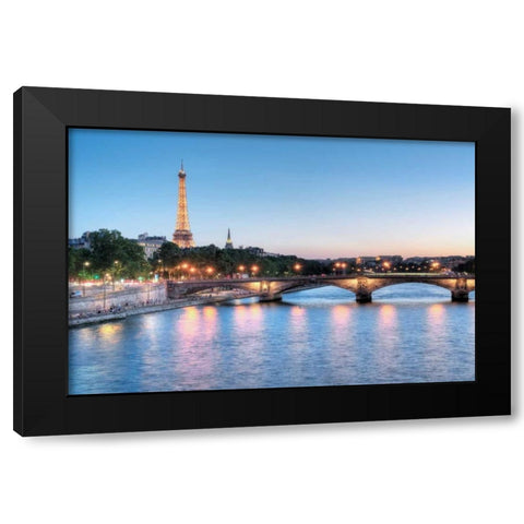Twilight on the Seine Black Modern Wood Framed Art Print with Double Matting by Blaustein, Alan