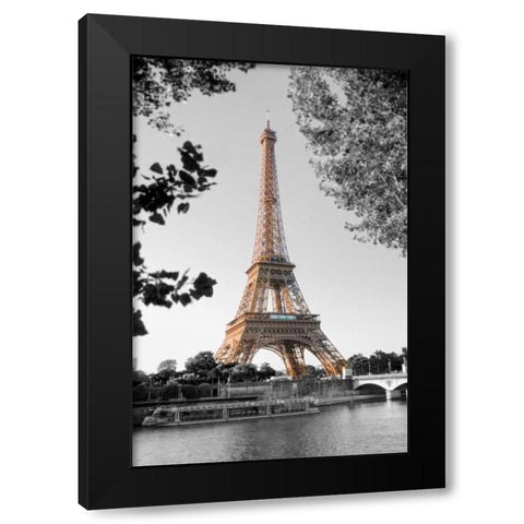 Matin sur la Seine Black Modern Wood Framed Art Print by Blaustein, Alan