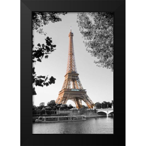 Matin sur la Seine Black Modern Wood Framed Art Print by Blaustein, Alan