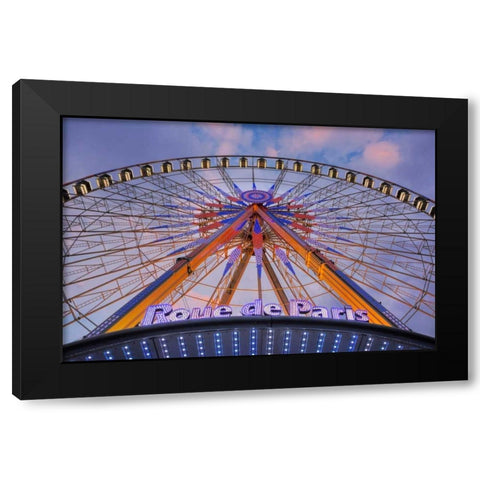 Rue de Paris Black Modern Wood Framed Art Print with Double Matting by Blaustein, Alan