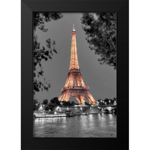 Nuit sur la Seine Black Modern Wood Framed Art Print by Blaustein, Alan