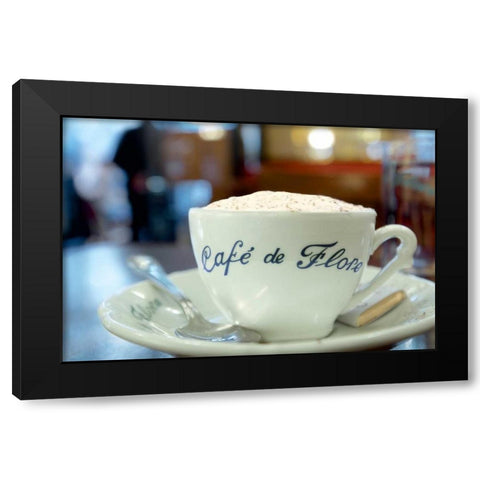 Cafe de Flore Black Modern Wood Framed Art Print with Double Matting by Blaustein, Alan