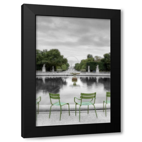 Tuileries Fountain #1 Black Modern Wood Framed Art Print by Blaustein, Alan