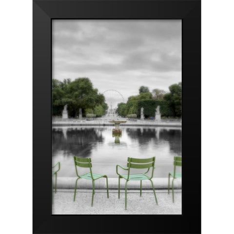 Tuileries Fountain #1 Black Modern Wood Framed Art Print by Blaustein, Alan