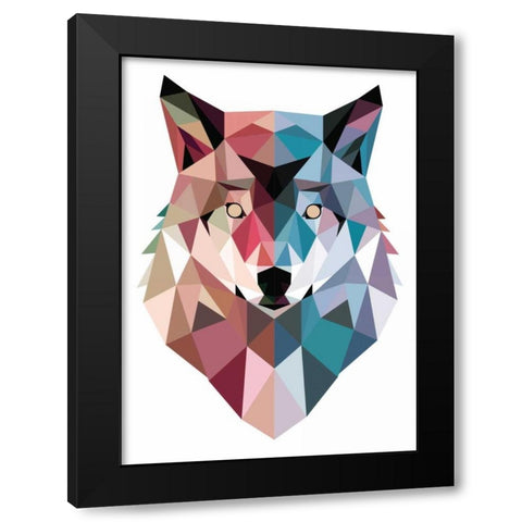 Geo Wolf Black Modern Wood Framed Art Print by Buxton, Michael