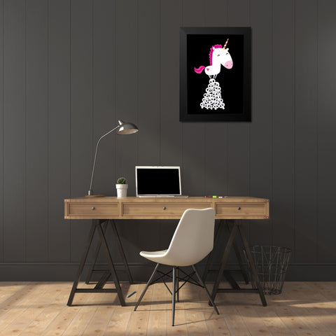 Killer Unicorn Black Modern Wood Framed Art Print by Buxton, Michael