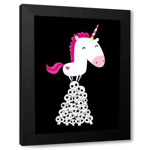 Killer Unicorn Black Modern Wood Framed Art Print by Buxton, Michael