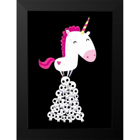 Killer Unicorn Black Modern Wood Framed Art Print by Buxton, Michael
