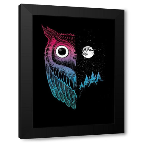 Night Owl Black Modern Wood Framed Art Print by Buxton, Michael