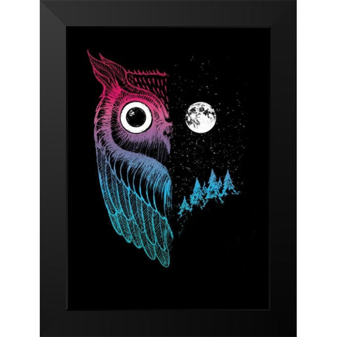 Night Owl Black Modern Wood Framed Art Print by Buxton, Michael