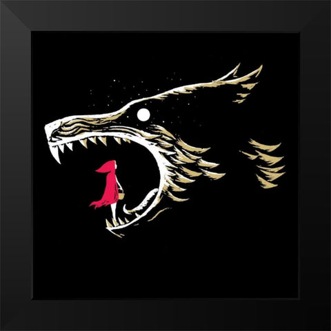 What Big Teeth You Have Black Modern Wood Framed Art Print by Buxton, Michael