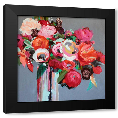 Confetti Black Modern Wood Framed Art Print by Brewer, Jacqueline