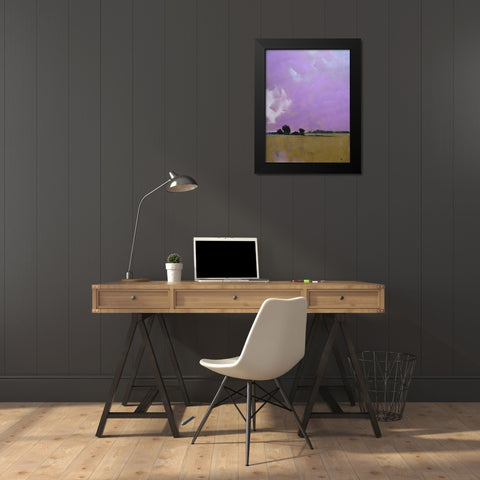 Over the Fields to the Distant Sea Black Modern Wood Framed Art Print by Bailey, Paul