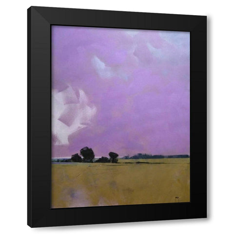 Over the Fields to the Distant Sea Black Modern Wood Framed Art Print with Double Matting by Bailey, Paul