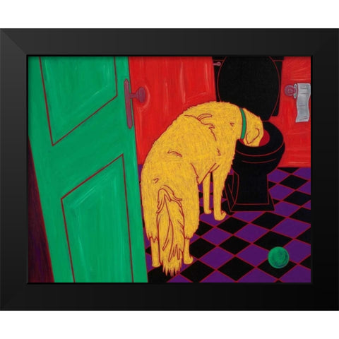 Drinking Problem Black Modern Wood Framed Art Print by Bond, Angela