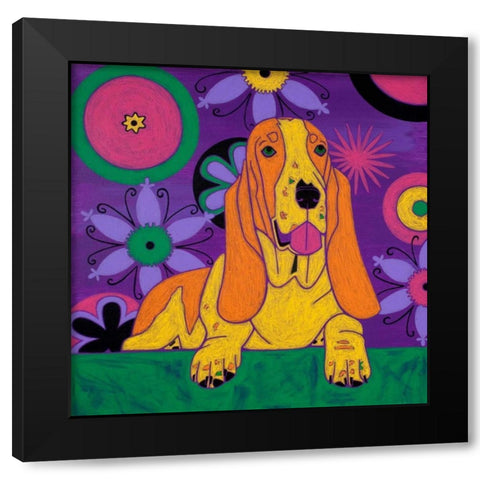 Hush Puppeh Black Modern Wood Framed Art Print with Double Matting by Bond, Angela