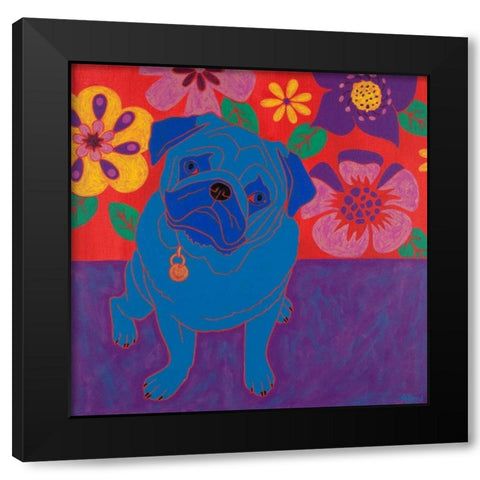 Perspicacious Pug Black Modern Wood Framed Art Print with Double Matting by Bond, Angela