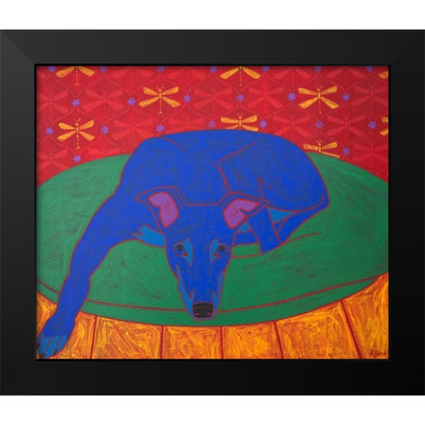Runner in Repose Black Modern Wood Framed Art Print by Bond, Angela
