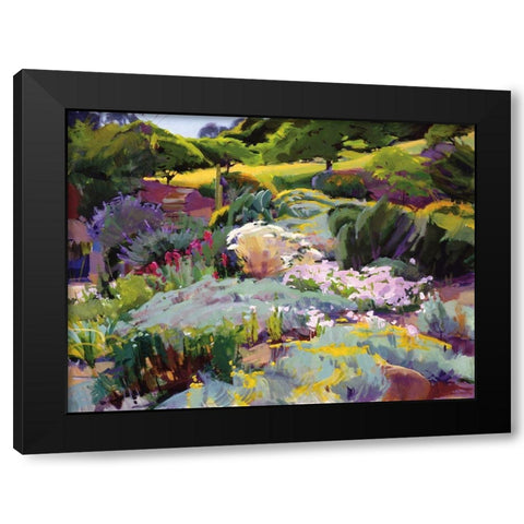 Hillside Garden Black Modern Wood Framed Art Print with Double Matting by Burtt, Marcia
