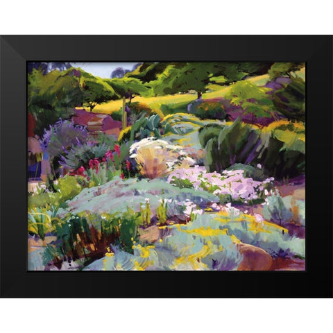 Hillside Garden Black Modern Wood Framed Art Print by Burtt, Marcia