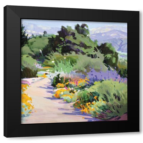 Path through the Poppies Black Modern Wood Framed Art Print by Burtt, Marcia